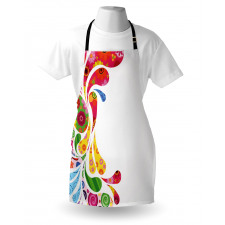 Retro Floral Leaf Art Apron