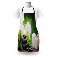 Romantic Zen Stone Orchids Apron