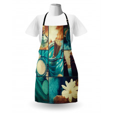 White Daisies Collage Apron