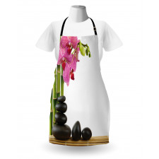 Pink Orchid and Bamboos Apron