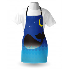 Whale in Ocean and Star Apron