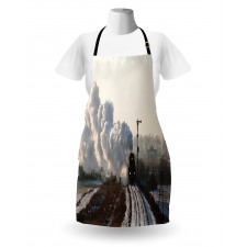 Train Snowy Scene Apron