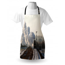 Train Snowy Scene Apron