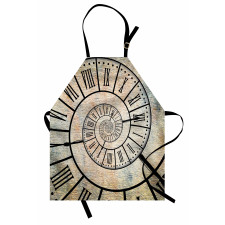 Roman Digit Time Spiral Apron