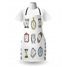 Hand Drawn Vintage Clock Apron