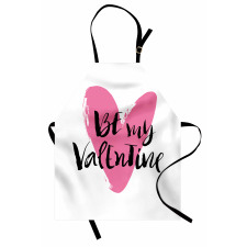 Aşk Mutfak Önlüğü Be My Valentine Yazılı Pembe Kalp Desenli
