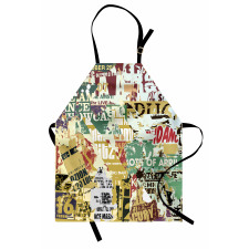 Old Torn Posters Collage Apron