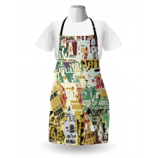 Old Torn Posters Collage Apron