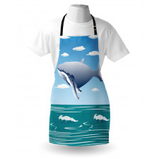 Cartoon Ocean Whale Apron