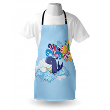 Whale on Cloud Rainbow Apron