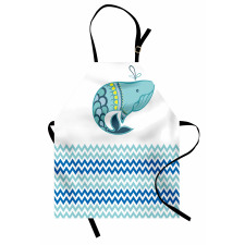 Whale with Zig Zag Pattern Apron