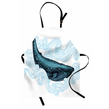 Whale with Striped Wave Apron