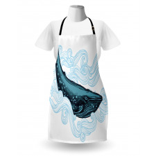 Whale with Striped Wave Apron