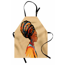 Etnik Mutfak Önlüğü Küpeli Kız Portreli