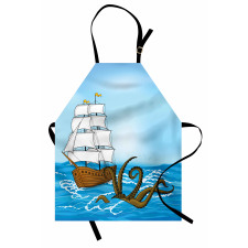 Ship in Waves and Kraken Apron