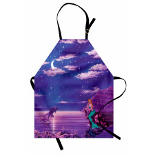 Cartoon Style Dolphins Apron