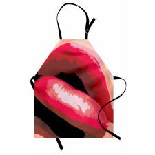 Woman Red Lips Charming Mouth Apron