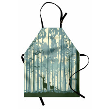 Animals in Foggy Forest Apron