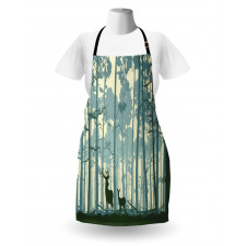 Animals in Foggy Forest Apron