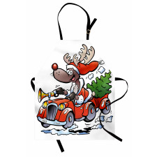 Reindeer in Red Car Apron