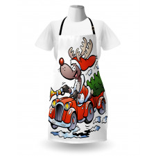 Reindeer in Red Car Apron