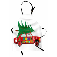 Dini Mutfak Önlüğü Noel Ağacı ve Araba