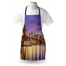 Ülkeler ve Şehirler Mutfak Önlüğü Amerika Brooklyn Köprüsü Temalı