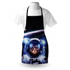 Uzay Mutfak Önlüğü Astronot Kedi Temalı