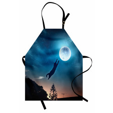 Cat Catching Moon Stars Apron