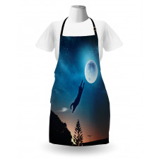 Cat Catching Moon Stars Apron