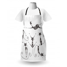 Funny Skinny Striped Cat Apron