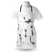 Funny Skinny Striped Cat Apron