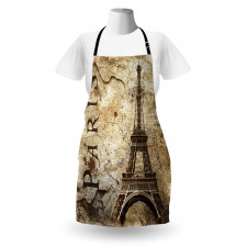 Eiffel Tower on Grunge Wall Apron