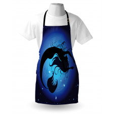 Fantastik Mutfak Önlüğü Mavi Ay ve Deniz Kızı