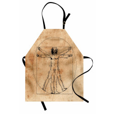 Geometrik Mutfak Önlüğü Da Vinci İnsan Anatomi