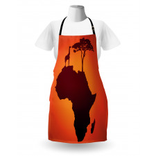 Haritalar Mutfak Önlüğü Afrika Zürafa ve Ağaç