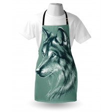 Wild Exotic Wolf Image Apron