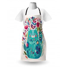 Kitty with Flower and Bird Apron