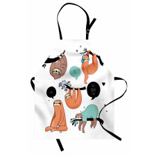 Smiling Sloth Cartoon Apron