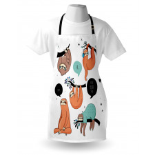 Smiling Sloth Cartoon Apron