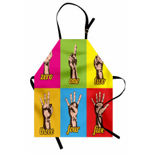 Colored Number Hands Apron