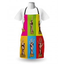 Colored Number Hands Apron