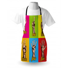 Colored Number Hands Apron