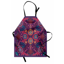 Modern Paisley Dot Leaf Apron