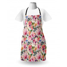 Shabby Plant Rose Floral Apron