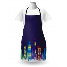 City at Night Cartoon Apron