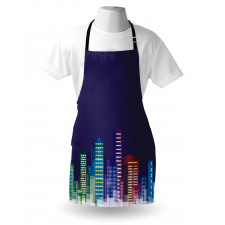 City at Night Cartoon Apron