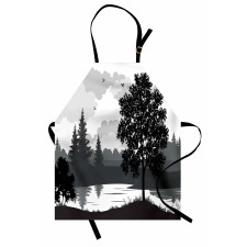 Trees Birds Cloudy Sky Apron