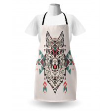 Big Wolf Head Ornaments Apron