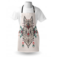 Big Wolf Head Ornaments Apron